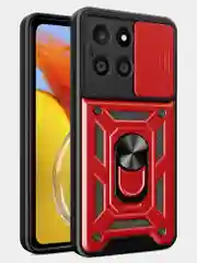 Красный чехол противоударный armors для Honor X6A / Хонор Х6А с защитой камеры