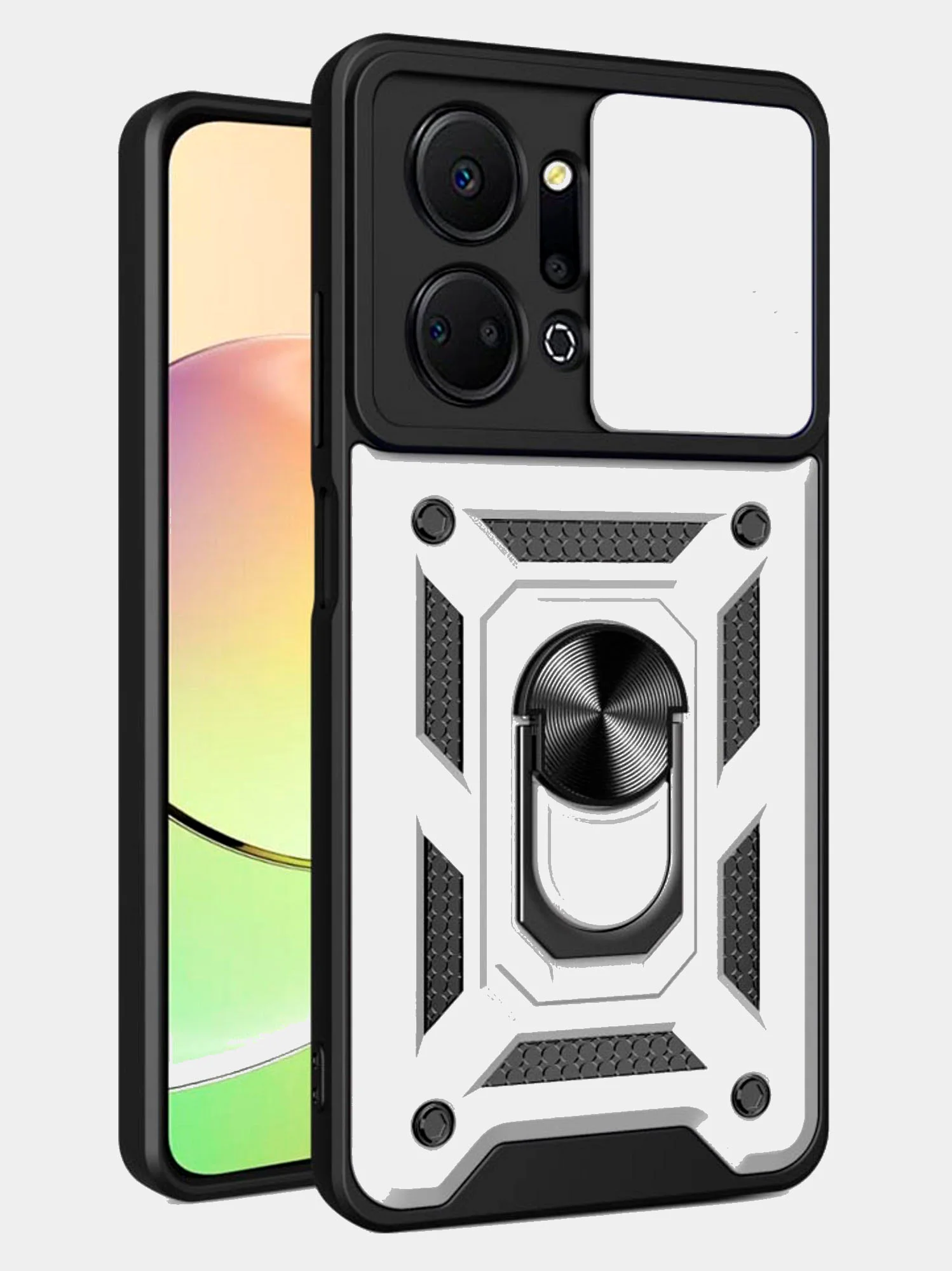 Серебряный чехол противоударный armors для Honor X7A и Honor X7A Plus / Хонор Х7А и Хонор Х7А +