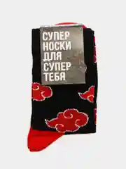 Красный носки высокие хлопковые с принтом аниме "Наруто" носочки женские унисекс длинные