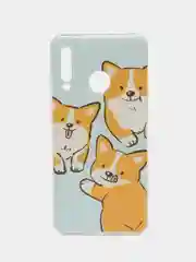 Светло-оранжевый чехол на Huawei P30 Lite/Honor 20S/20 Lite 2020 / Хуавей P30 Lite прозрачный, с рисунком