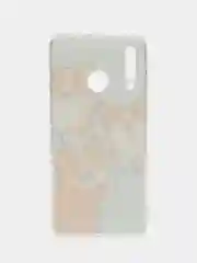 Светло-оранжевый чехол на Huawei P30 Lite/Honor 20S/20 Lite 2020 / Хуавей P30 Lite прозрачный, с рисунком