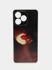 Фиолетовый силиконовый чехол на Realme C53/C51/Note 50 / Реалми С53/С51/Нот 50 прозрачный, с рисунком