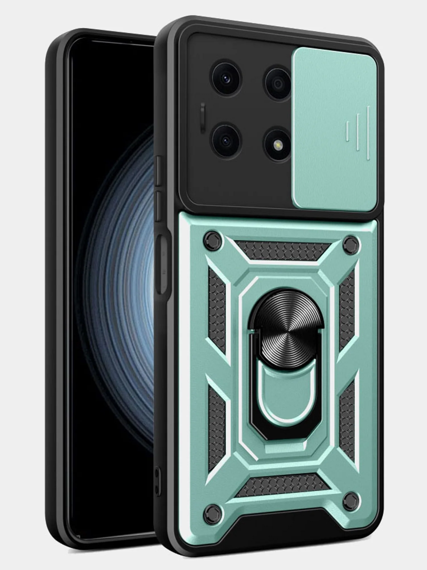 Зеленый чехол противоударный armors для Honor X8A / Хонор Х8А с защитой камеры