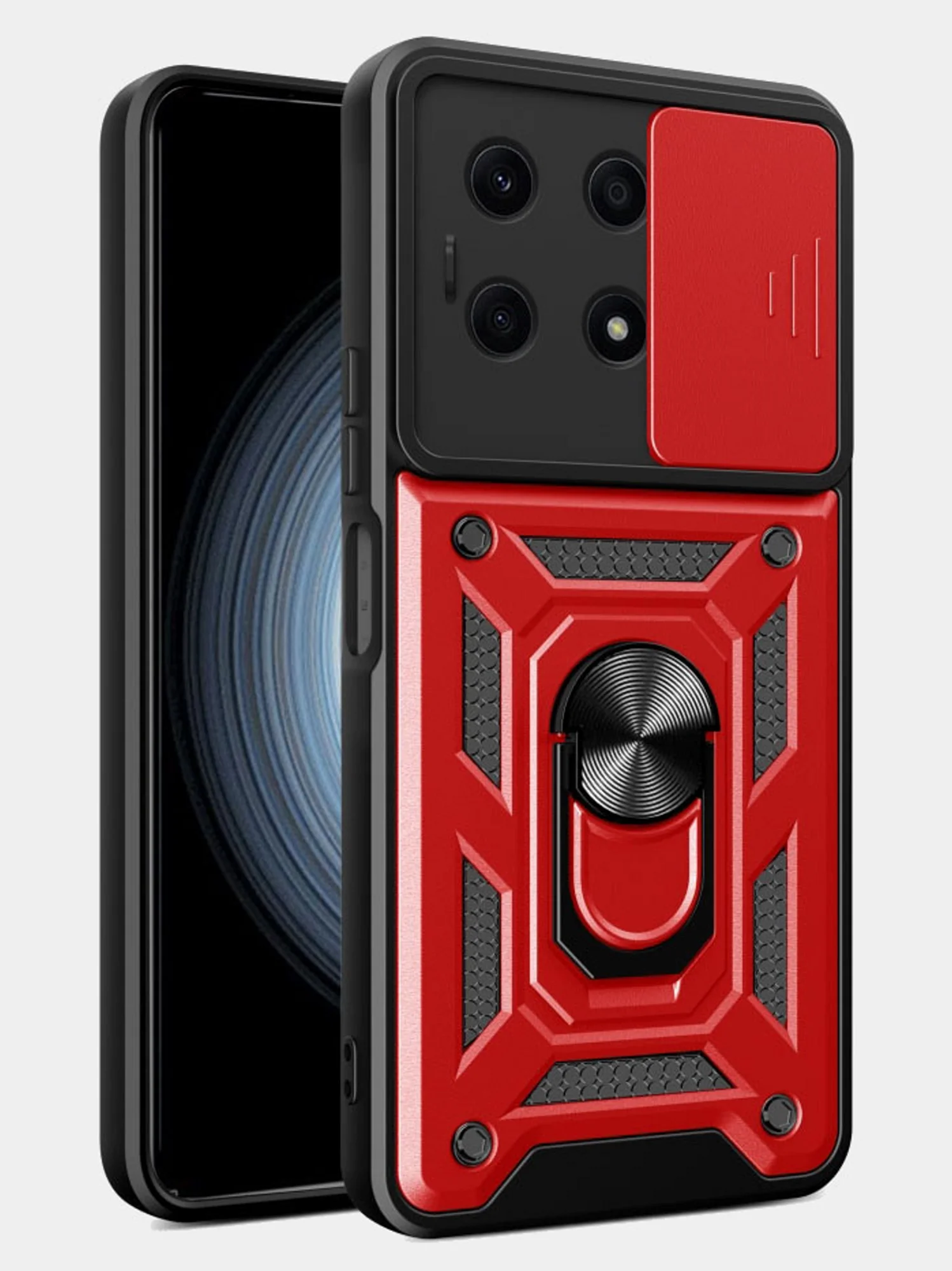 Красный чехол противоударный armors для Honor X8A / Хонор Х8А с защитой камеры