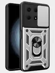 Серебряный чехол противоударный armors для Honor X8A / Хонор Х8А с защитой камеры