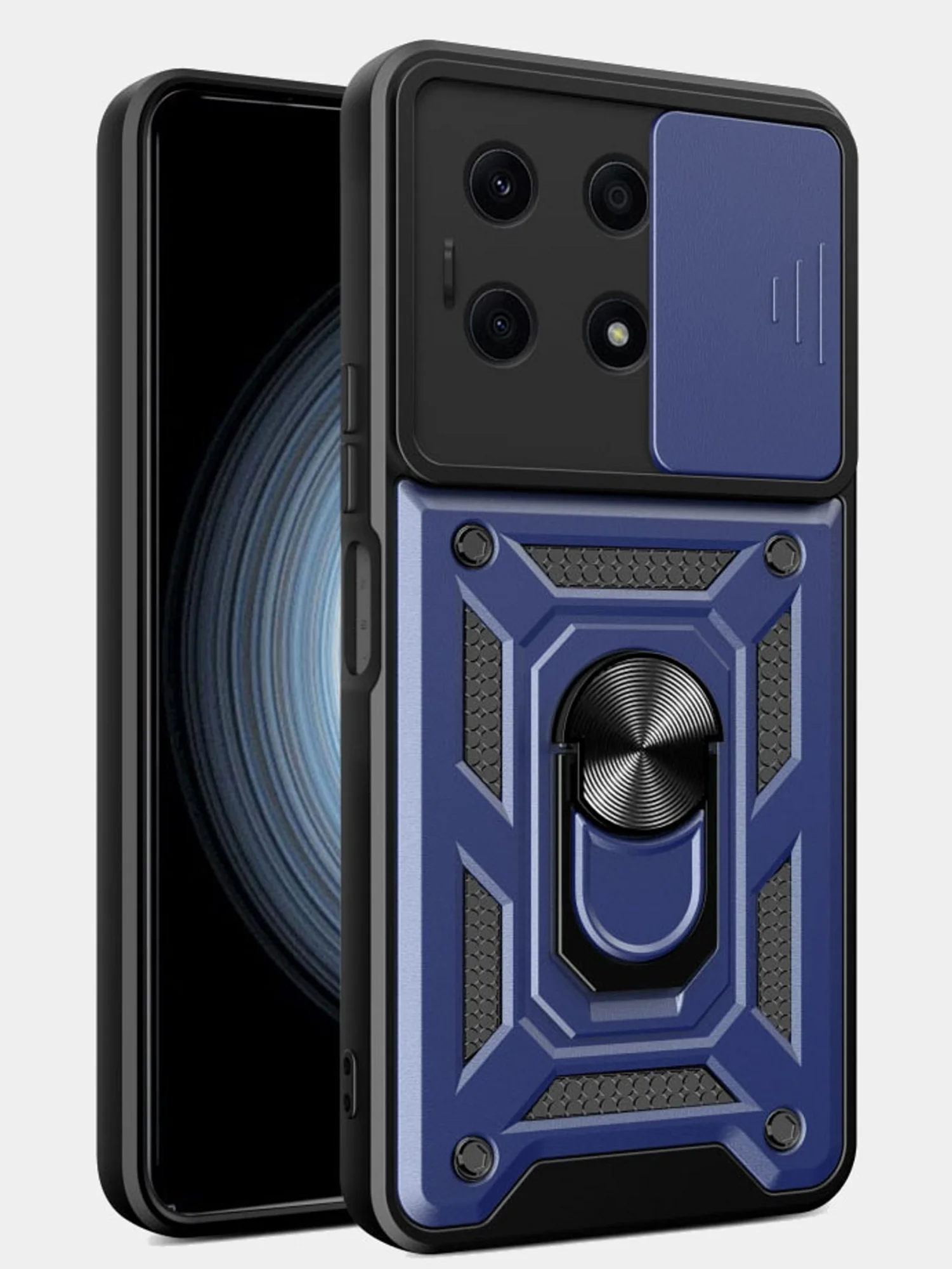 Темно-синий чехол противоударный armors для Honor X8A / Хонор Х8А с защитой камеры