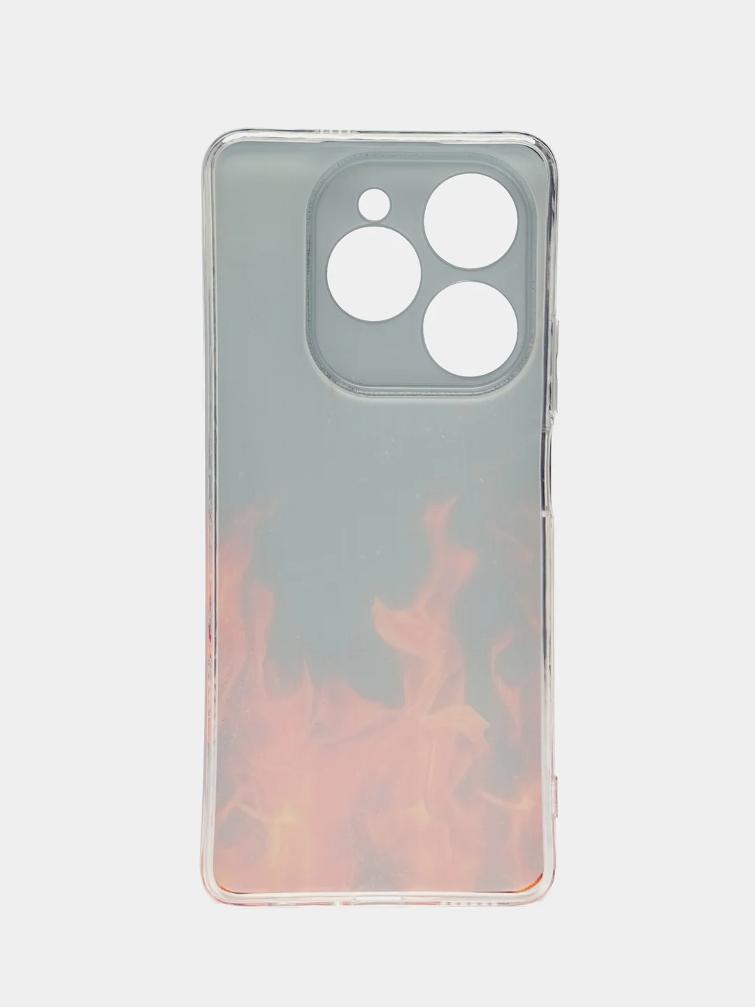 Оранжевый чехол на Tecno Spark 20 Pro/20S Pro / Текно Спарк 20 Про/20S Про прозрачный, с рисунком