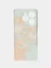 Светло-оранжевый чехол на Tecno Spark 20 Pro/20S Pro / Текно Спарк 20 Про/20S Про прозрачный, с рисунком