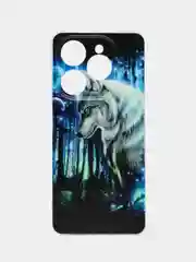 Синий чехол на Tecno Spark 20 Pro/20S Pro / Текно Спарк 20 Про/20S Про прозрачный, с рисунком