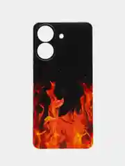 Оранжевый чехол на Xiaomi Redmi 13C/Poco C65 / Сяоми Редми 13C/Поко С65 прозрачный, защита камеры