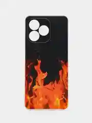 Оранжевый силиконовый чехол на Realme C53/C51/Note 50 / Реалми С53/С51/Нот 50 прозрачный, с рисунком