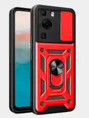 Красный чехол противоударный armors для Huawei P60 и P60 Pro/Хуавей П60 и П60 Про с защитой камеры