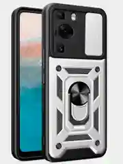 Серебряный чехол противоударный armors для Huawei P60 и P60 Pro/Хуавей П60 и П60 Про с защитой камеры