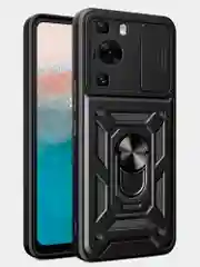 Черный чехол противоударный armors для Huawei P60 и P60 Pro/Хуавей П60 и П60 Про с защитой камеры