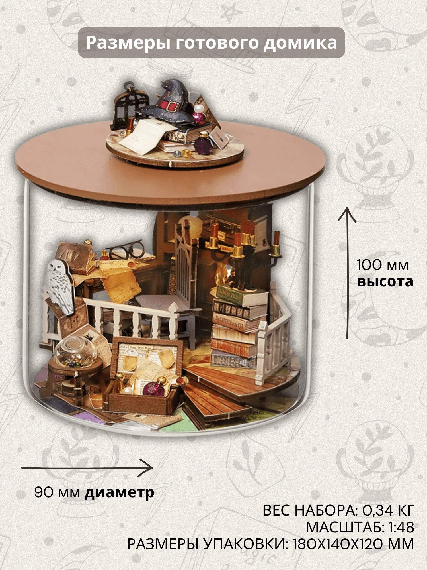 Подарочный Интерьерный конструктор (Румбокс) Yarvita миниатюра "Комната Магии" DIY House