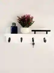Белый ключница с полкой, на стену