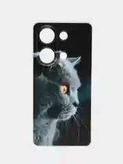 Тёмно-серый чехол на Xiaomi Redmi Note 13 Pro 4G/Poco M6 Pro 4G прозрачный, с рисунком, защита камеры