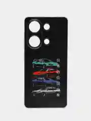Хром чехол на Xiaomi Redmi Note 13 Pro 4G/Poco M6 Pro 4G прозрачный, с рисунком, защита камеры