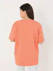 Коралловый базовая футболка оверсайз