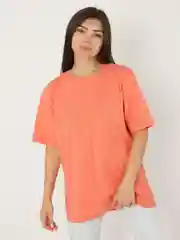 Коралловый базовая футболка оверсайз