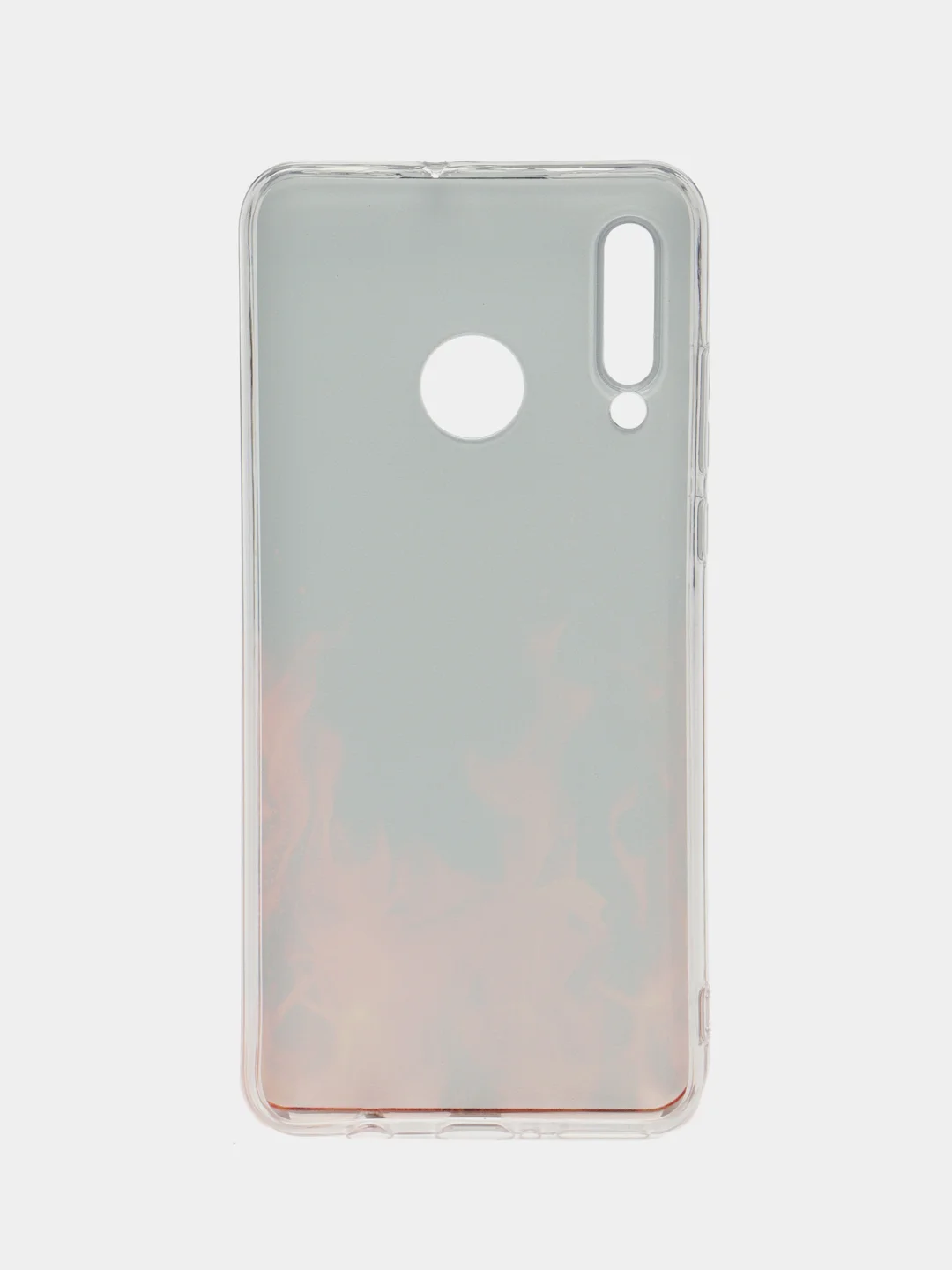Оранжевый чехол на Huawei P30 Lite/Honor 20S/20 Lite 2020 / Хуавей P30 Lite прозрачный, с рисунком