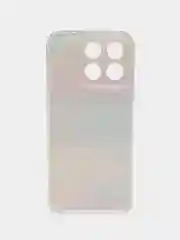Оранжевый силиконовый чехол на Honor X8B / Хонор X8B прозрачный, с рисунком, защита камеры