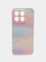 Силиконовый чехол на Honor X8B / Хонор X8B прозрачный, с рисунком, защита камеры