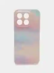 Пудровый силиконовый чехол на Honor X8B / Хонор X8B прозрачный, с рисунком, защита камеры
