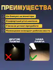 Лампа для монитора ByMorena/Настольная лампа/Светильник с креплением на монитор