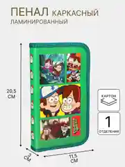 Зеленый пенал школьный каркасный, 1 и 2 секционный, разные виды