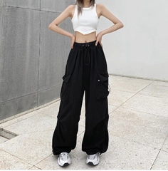 TrendD / Брюки карго черные Unisex W
