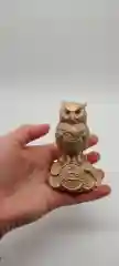 Золотой сова на монетах фен шуй статуэтка