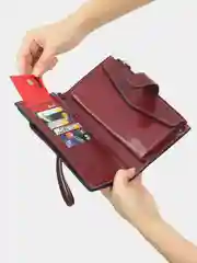 Черный кошелек женский, портмоне многофункциональный