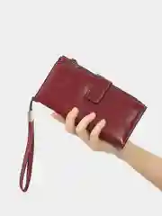 Бордовый кошелек женский, портмоне многофункциональный