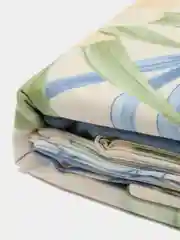 Лазурный комплект постельного белья на резинке ПОЛУТОРКА, пододеяльник,простынь