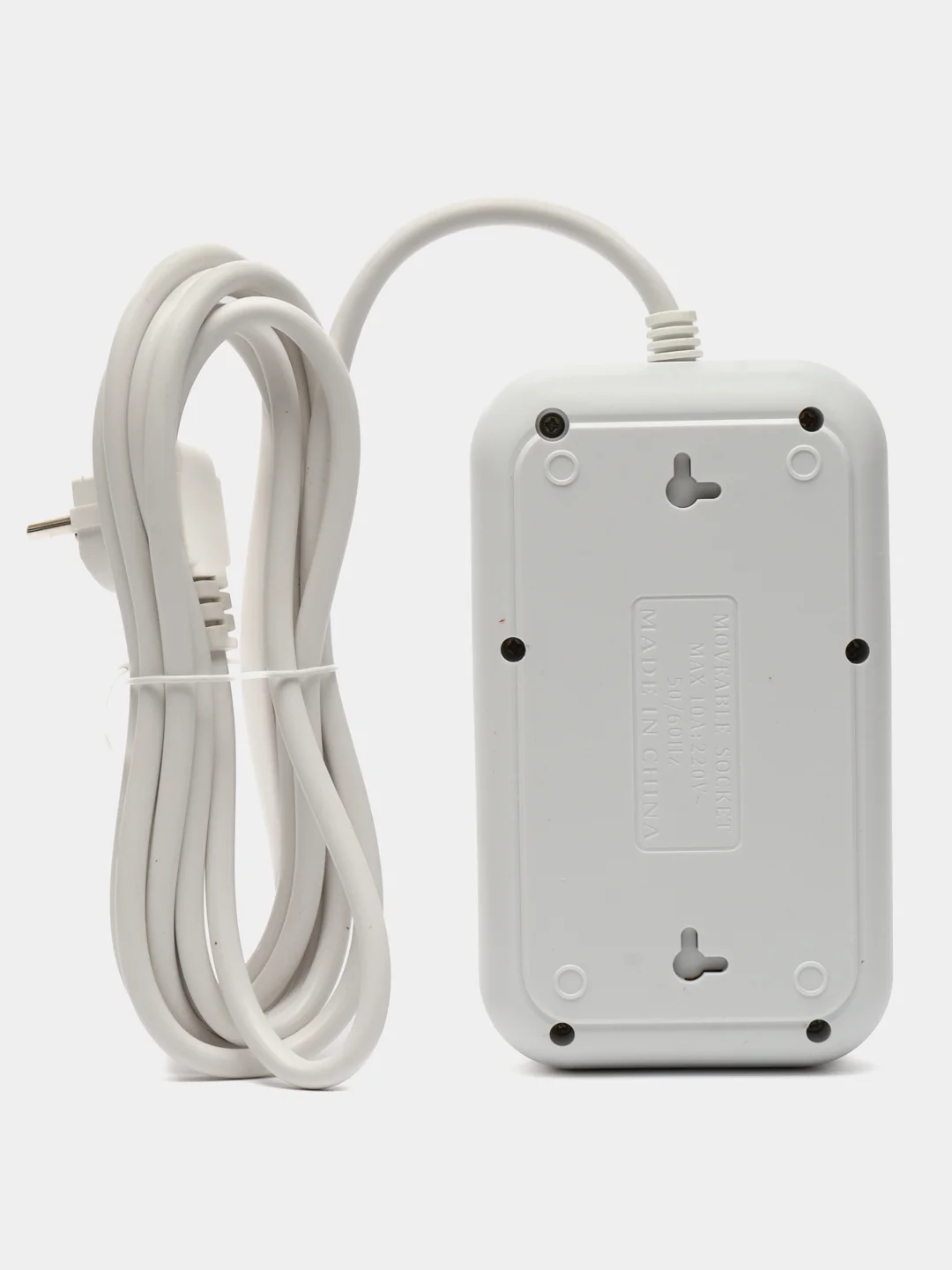 Белый сетевой фильтр, удлинитель, пилот 3 EU, 4 USB, 2 type-C