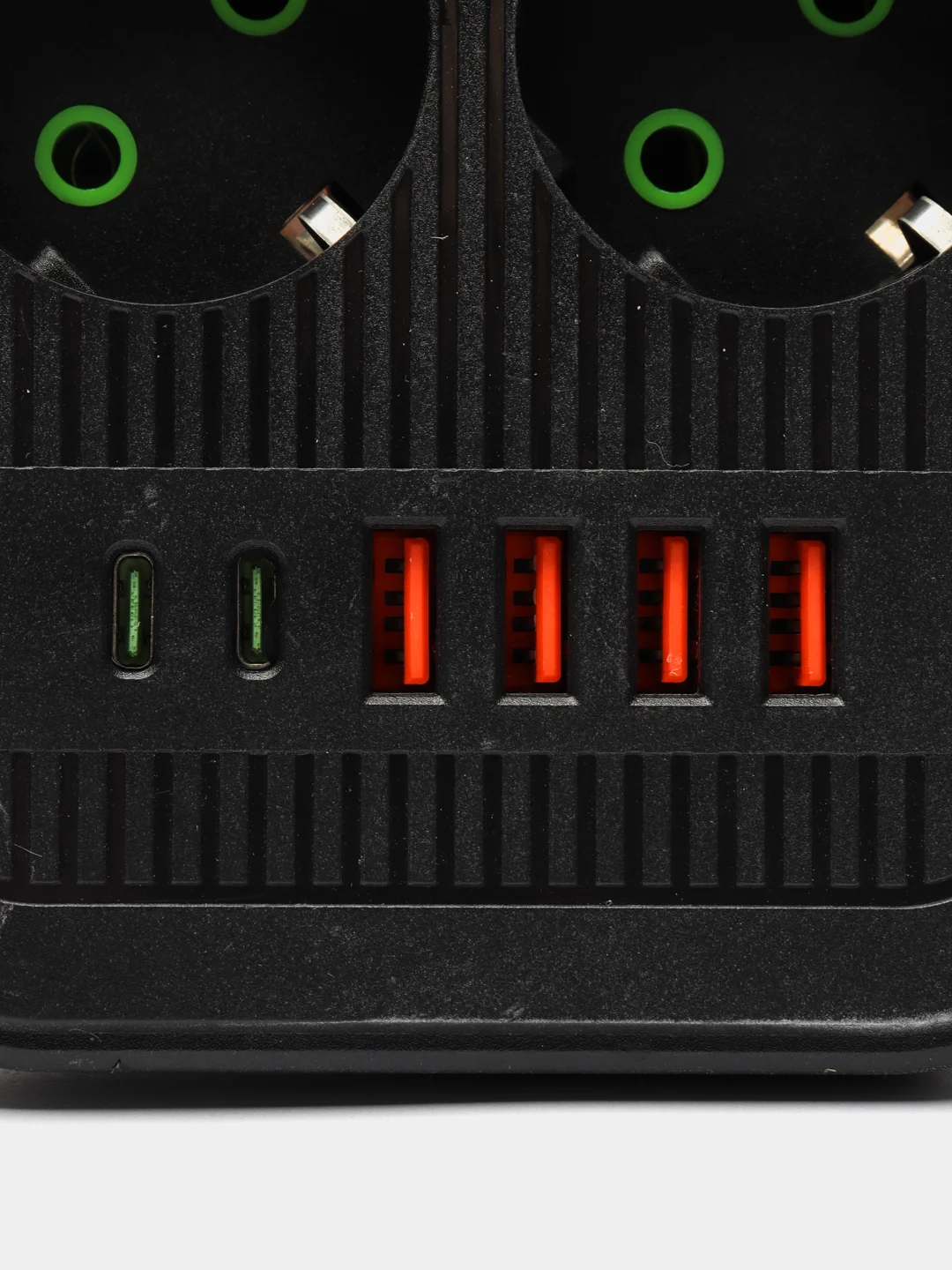 Черный сетевой фильтр, удлинитель, пилот 6 EU, 4 USB, 2 type-C