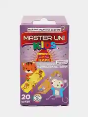 Голубой лейкопластырь детский Master Uni Kids, на полимерной основе, с рисунками