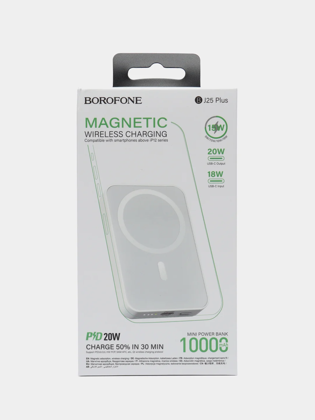 Внешний беспроводной аккумулятор MagSafe для iPhone, зарядка PowerBank 10000mAh