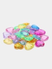 Акриловые кристаллы сердечки 30 шт, разноцветные камни, COLOR Si