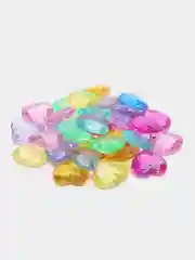 Акриловые кристаллы сердечки 30 шт, разноцветные камни, COLOR Si