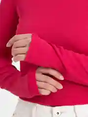 Фуксия лонгслив женский в рубчик