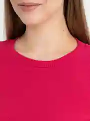 Фуксия лонгслив женский в рубчик