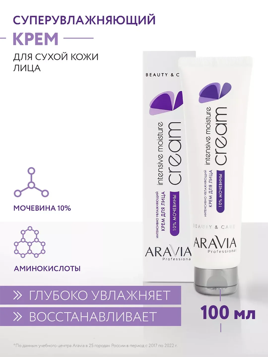 Крем для лица интенсивно увлажняющий с мочевиной, 100 мл, Аравия, ARAVIA Professional