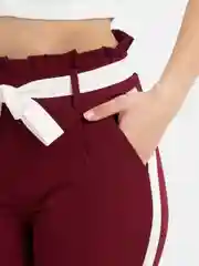 Бордовый летние брюки женские