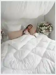Белый одеяло, 1,5 спальное / 2 спальное / евро, зимнее, с наполнителем бамбуковое волокно