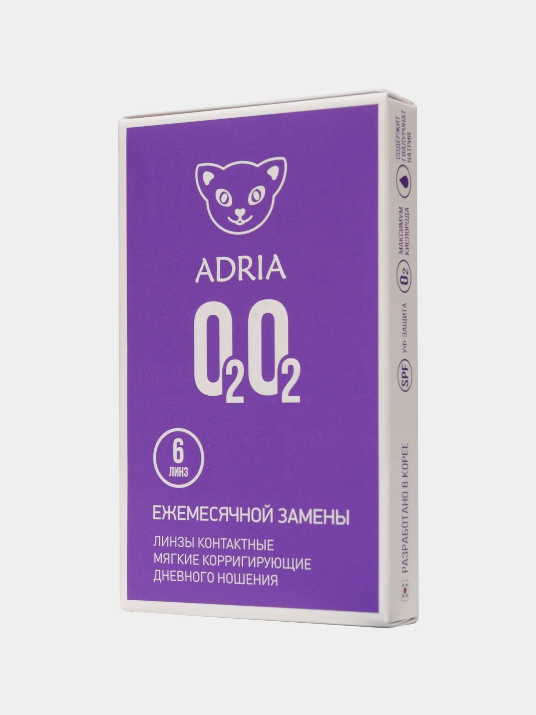 Контактные линзы ADRIA O2O2, ежемесячные, все диоптрии, 6 шт