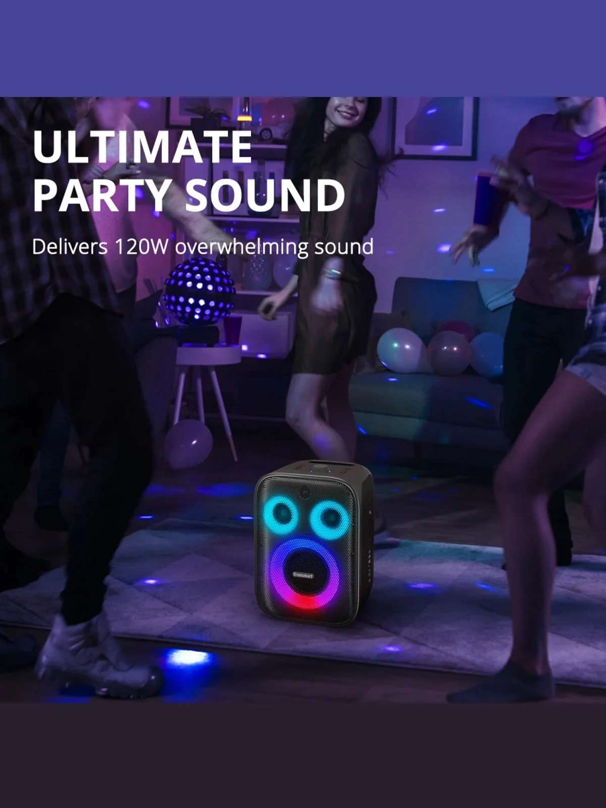 Портативная акустика Tronsmart Halo 200 (120W) с двумя микрофонами (караоке, powerbank)