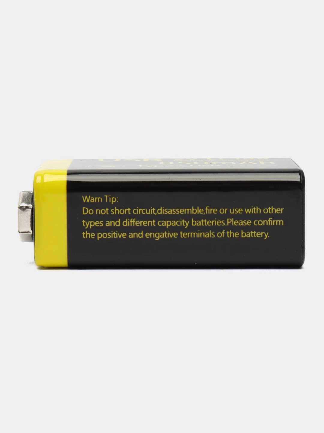 Аккумулятор Li-ion крона, зарядка от Type-C кабеля, 850 mah, 6F22