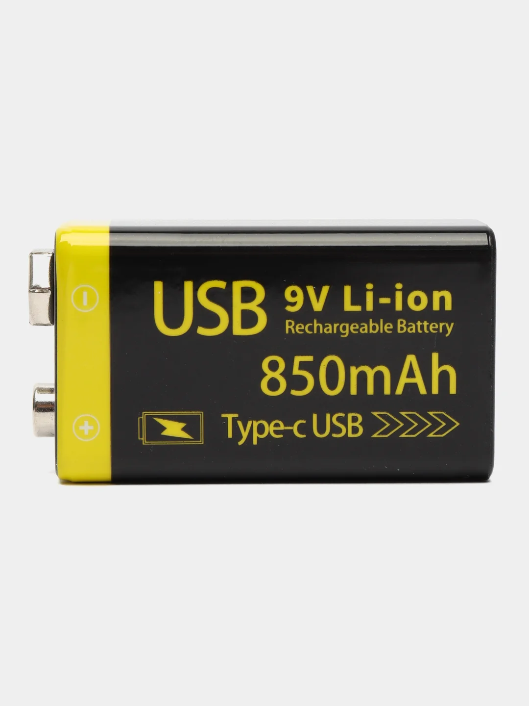 Аккумулятор Li-ion крона, зарядка от Type-C кабеля, 850 mah, 6F22